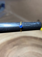 10K Gold Tiny Ring with Blue Stone - SIZE 2 1/2