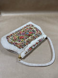 Beaded Handbag With Floral Tapestry Style Design