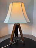 Wood And Metal Tripod Style 2-Way Table Lamp - WORKS