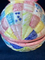 Ceramic Quilted Easter Egg Trinket Box