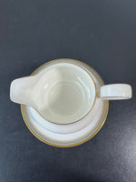 (A) Royal Doulton England Clarendon Fine Bone China Gravy Boat with Saucer