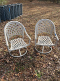 Pair of Aluminum Outdoor Swivel Chairs w/Cushions