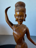Hand Carved Wooden Vintage Balinese Dancer Sculpture