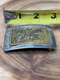Vintage German Silver Belt Buckle with Butterfly