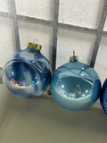 Blue Tone Christmas Ornaments, 3 pc