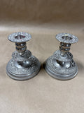 Pair Of Ornate Silver Plate Candle Holders