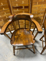 Pair of Wooden Arm Chairs with Chair Cushions