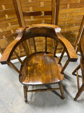 Pair of Wooden Arm Chairs with Chair Cushions