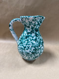 Green Spongeware Pitcher Vase