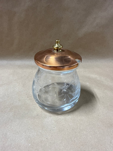 Floral Glass Jar With Copper Lid