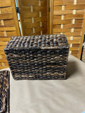 Dark Tone Lidded Woven Basket, 2 Available, PRICED INDIVIDUALLY, $20 EACH