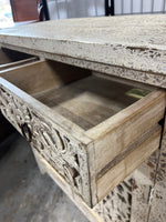 Cabinet with Carved Door and Drawers, Made in India