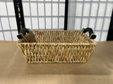 Woven Rectangular Basket with Side Handles
