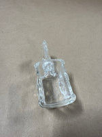 Small Clear Glass Donkey With Cart