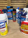 Lot of Household Cleaners - THESE ARE PREOWNED. MOST ARE 1/2 FULL TO FULL (D)