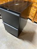 B- Black Metal 2 Drawer File Cabinet on Casters, No key, 2 Available, PRICED INDIVIDUALLY, $45