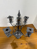 Ornate Silver Twisted Arm Candelabra — Heavy