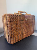 Suitcase Style Woven Wicker Picnic Basket