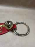 Brass Jingle Bell Hanger With Red Leather
