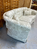 Curved Sofa, Unbranded, Cream/Champagne Color Tone***HEAVY ITEM***