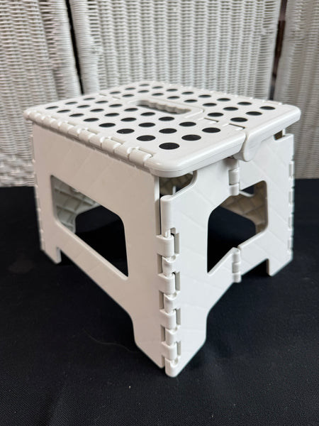 White & Black Folding Plastic Step Stool