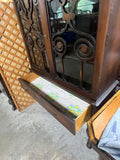 Antique Glass Front Cabinet with Drawer***HEAVY ITEM***READ DETAILS ON PICK UP POLICY***
