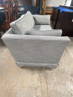 Upholstered Love Seat, steel blue color,  2 Available, PRICED INDIVIDUALLY, $225 each***HEAVY ITEM***