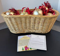 Basket of Quacker Factory Glass Ball Ornaments