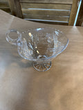 Floral Clear Glass Gravy Boat