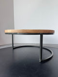 Rustic Round Metal & Wooden Platform Style Plant Stand (A)