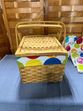 Picnic Basket with Paper Products and Table Cloth