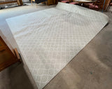 Large Damask Rug, 11'3" x 12'; pale taupe/gray and white tones***HEAVY ITEM***READ DETAILS ON PICK UP POLICY***