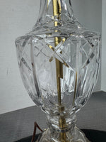 Hollywood Regency Style Brass & Cut Crystal Lamp (WORKS)