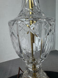 Hollywood Regency Style Brass & Cut Crystal Lamp (WORKS)
