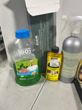 Cleaning Lot D. Most bottles at least half full