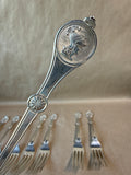 Reed & Barton Roman Medallion Forks - 9 Piece
