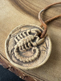 Brown Corded Scorpion/Scorpio Stone Pendant Necklace