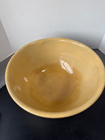 XL Primitive Style Glazed Pottery Bread Mixing Bowl