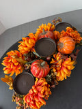 Autumn Faux Floral Candle Holder Centerpiece