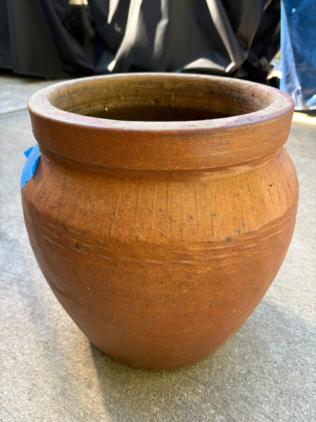 Burnt Orange Glazed Pottery Planter