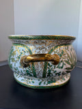 Asian Inspired Large Green Porcelain Foot Bath Planter