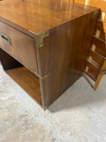 Henredon Nightstands with Brass Accents, (2)
