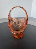 Tiara Indiana Glass Peach Empress Bird of Paradise Basket