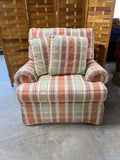 Michael Thomas Furniture Inc. Orange One Plaid Chair with (2) Throw Pillows