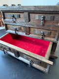 Japanese Tansu Style Vintage Wooden Jewelry Chest