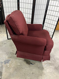 Jessica Charles Swivel Chair, Burgundy/Maroon Fabric