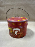 Red Handpainted Metal Tin With Lid
