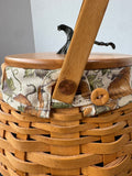 2001 Longaberger Pumpkin Patch Basket with Lid, Fabric & Plastic Liners