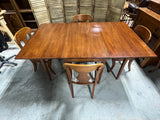 Henkel Harris Drop Leaf Table with (4) Henkel Harris Chairs, and Table Pads