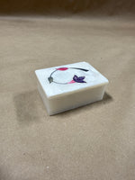 Floral Inlaid Stone Rectangle Trinket Box